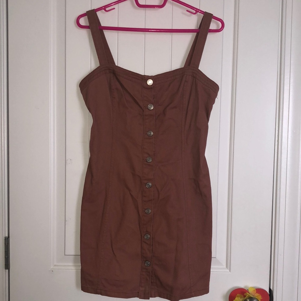 Brown button-up dress